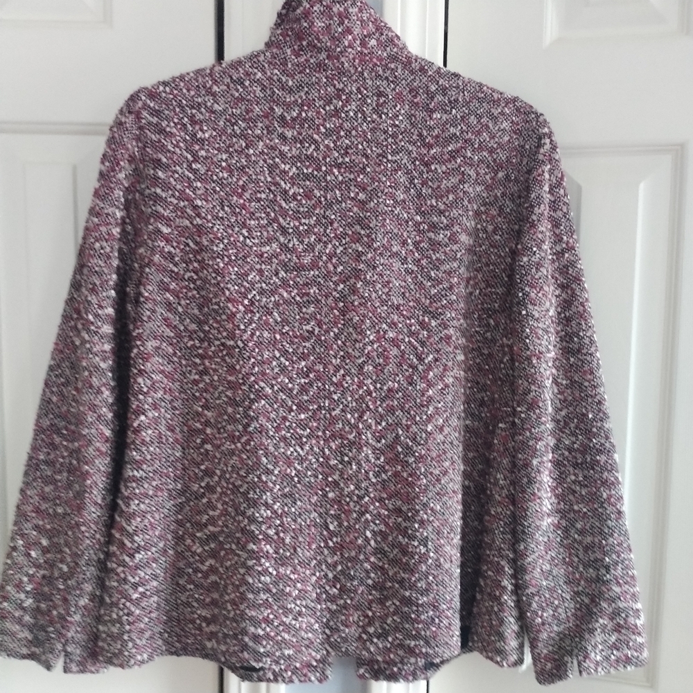 Appleseed's Petite Woven Nubby Classic Button front Blazer Jacket 10P - Picture 6 of 15